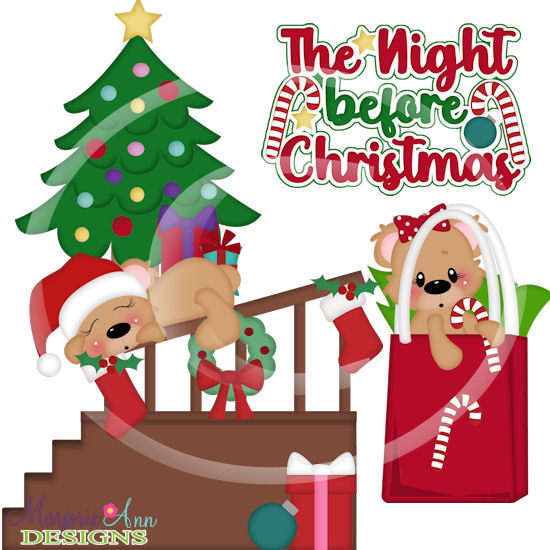 Benny & Belinda Night Before Christmas SVG Cutting Files+Clipart - Click Image to Close